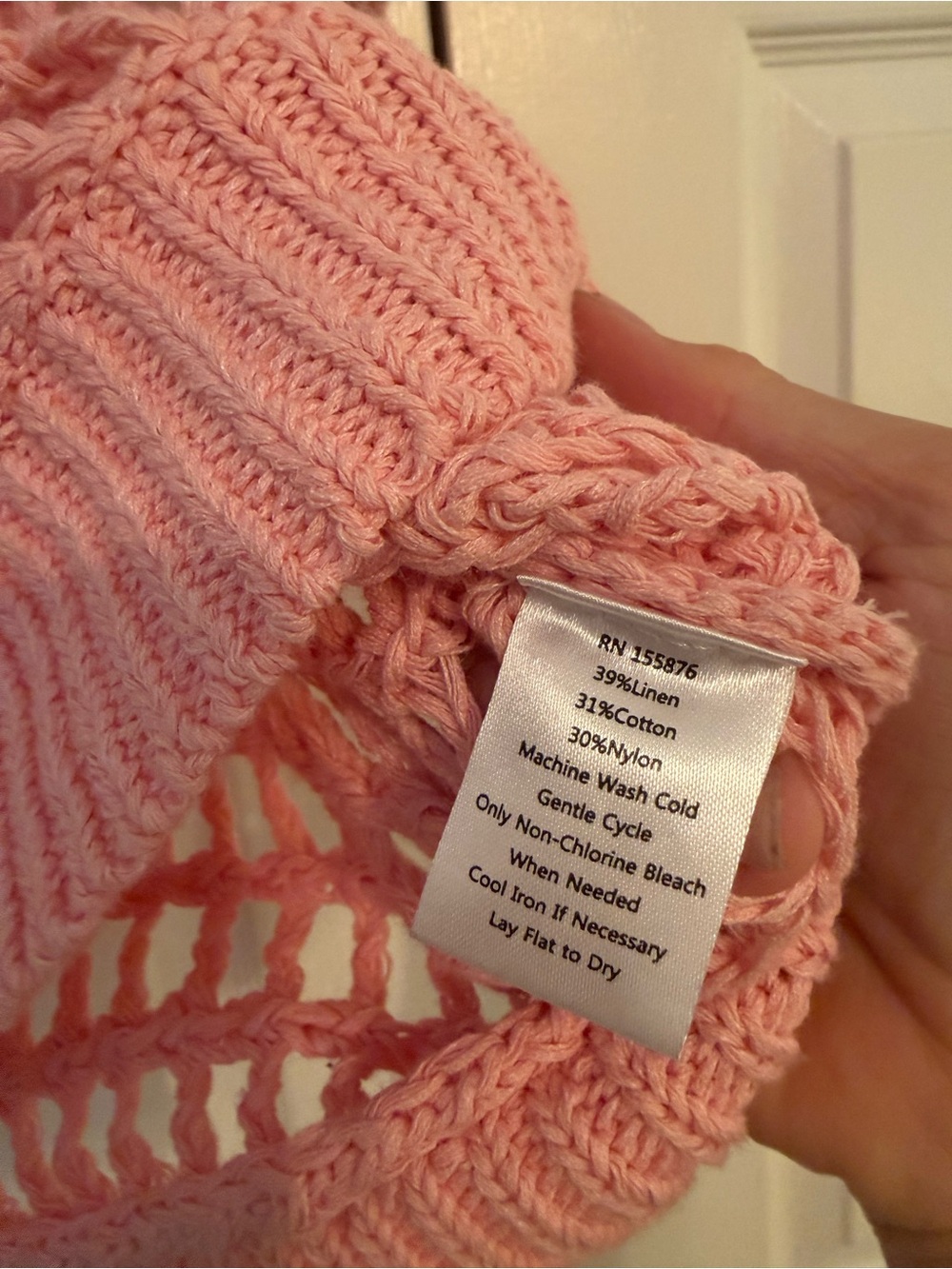 Spartina Open-Knit Short Sleeve Sweater - Pink - Picture 5 of 6